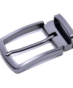 Leather Belt for Men Clip Metal Belt Buckle Black