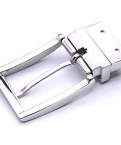 Alternative view of Leather Belt Silver Reversible Belt Buckle for Men
