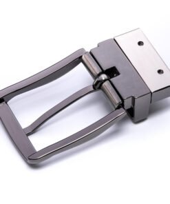 Alternative view of Leather Belt Removable Brushed Gun Metal Belt Pin Buckle Mens