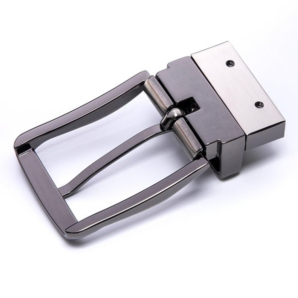 Leather Belt Removable Brushed Gun Metal Belt Pin Buckle Mens - Image 2