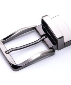 Leather Belt Removable Brushed Gun Metal Belt Pin Buckle Mens