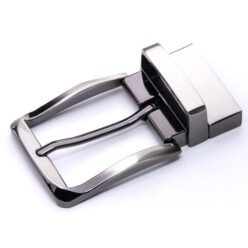 Leather Belt Removable Brushed Gun Metal Belt Pin Buckle Mens