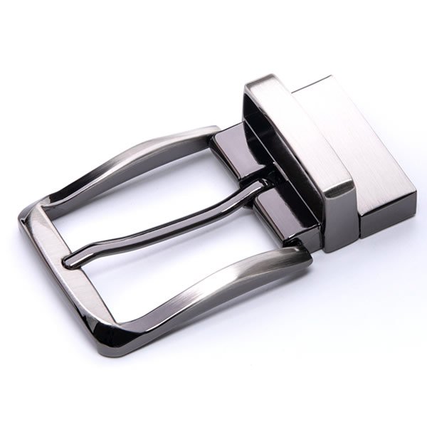 Leather Belt Removable Brushed Gun Metal Belt Pin Buckle Mens