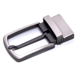 Dress Belt Brushed Gun Metal Reversible Belt Buckle Men