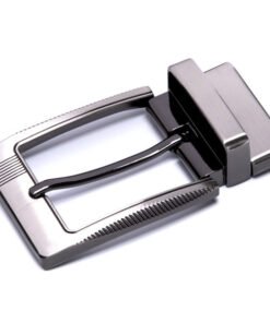 Pu Leather Bel Zinc Alloy Brushed Belt Buckle Mens Reversible