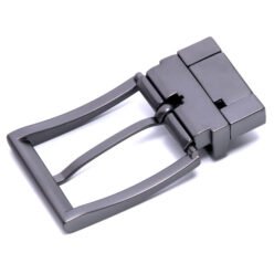 Alternative view of Black Leather Reversible Belt Buckle Mens Black