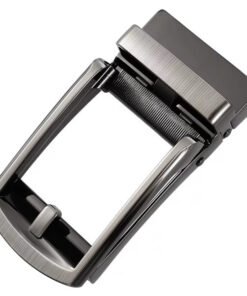 Brushed Silver Slide Belt Buckle for Men Ratchet