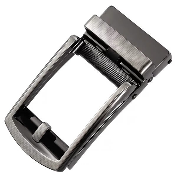 Brushed Silver Slide Belt Buckle for Men Ratchet