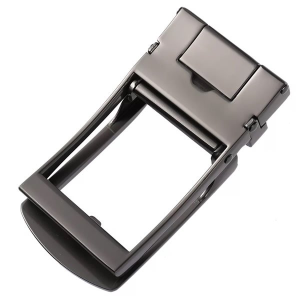 Brushed Silver Slide Belt Buckle for Men Ratchet - Image 8