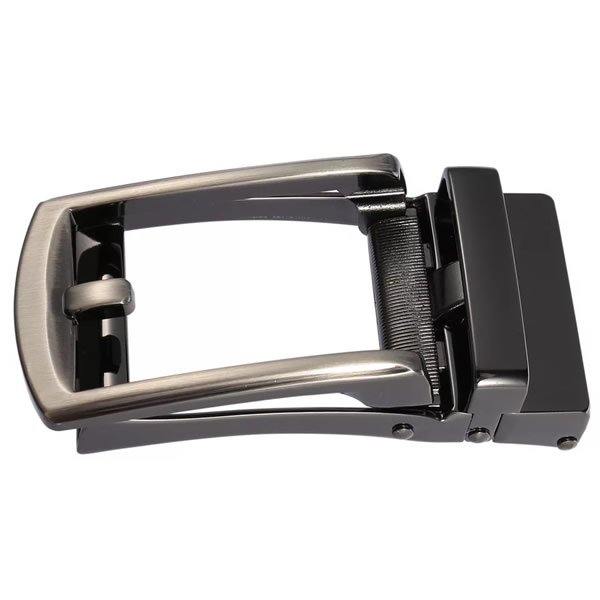 Brushed Silver Slide Belt Buckle for Men Ratchet - Image 11