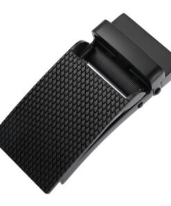 Dress Belt Automatic Adjustable Belt Buckle Black for Men