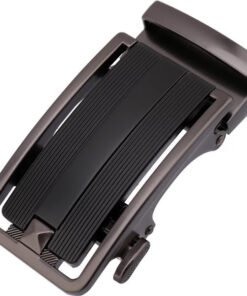 Black Leather Belt Ratchet Slide Belt Buckle Black