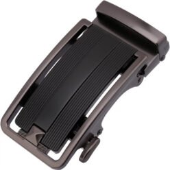 Black Leather Belt Ratchet Slide Belt Buckle Black