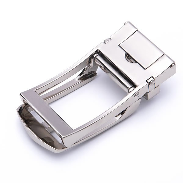 Slide Brushed Silver Ratchet Automatic Belt Buckles Mens - Image 2