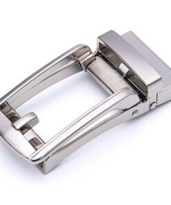 Slide Brushed Silver Ratchet Automatic Belt Buckles Mens