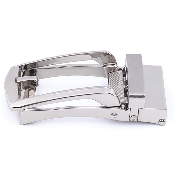 Slide Brushed Silver Ratchet Automatic Belt Buckles Mens - Image 3