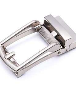 Dress Belt Alloy Automatic Brushed Silver Belt Buckle
