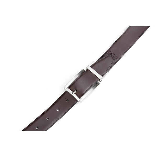 Dress Thin Black Leather Belt Reversible Belt - Image 6