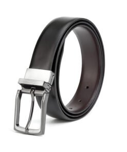 Dress Reversible Black Mens Genuine Leather Belt