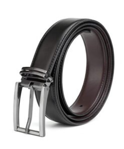 Black Brown Clip Reversible Mens Leather Belt