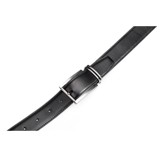 Black Brown Clip Reversible Mens Leather Belt - Image 4
