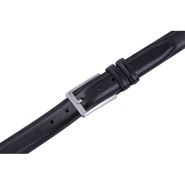 Dress Black Mens Genuine Leather Belt - Image 4