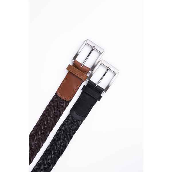 Polo Braided Fabric Genuine Leather Belt LA1114 - Image 4