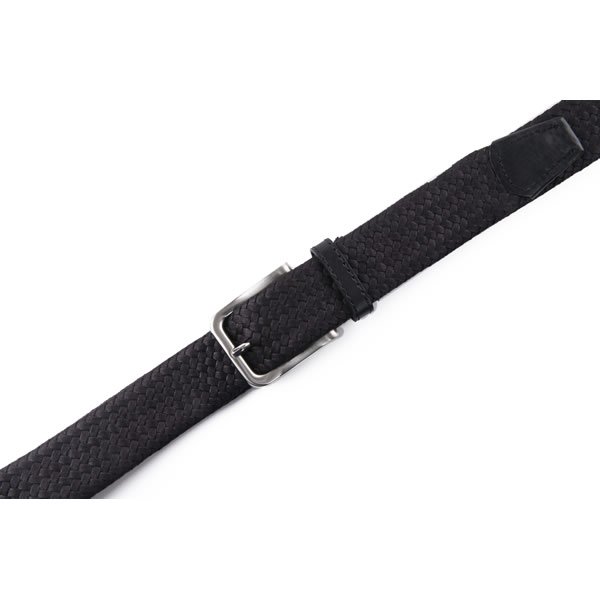 Casual Golf Woven Fabric Full Grain Leather Belt Men - Image 6