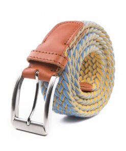 Unisex Golf Casual Multi Color Fabric Cotton Top Grain Leather Belt