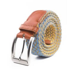 Unisex Golf Casual Multi Color Fabric Cotton Top Grain Leather Belt LA1116