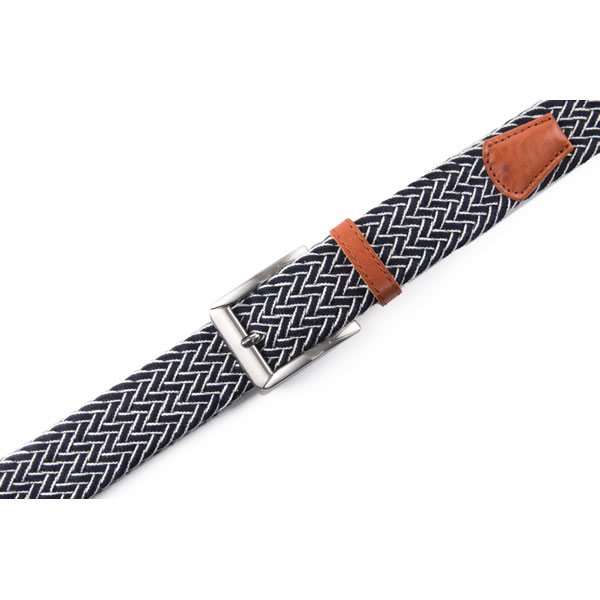 Unisex Golf Casual Multi Color Fabric Cotton Top Grain Leather Belt - Image 6