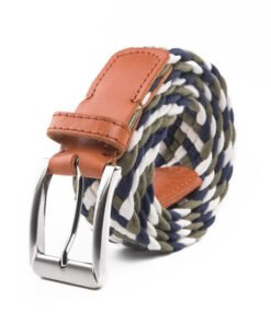 Unisex Golf Casual Multi Color Fabric Cotton Full Grain Leather Belt
