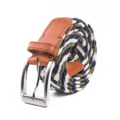 Unisex Golf Casual Multi Color Fabric Cotton Full Grain Leather Belt LA1117