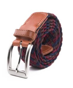 Unisex Casual Golf Multicolor Cotton Woven Pure Genuine Leather Belt Men
