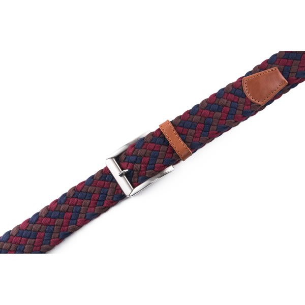 Unisex Casual Golf Multicolor Cotton Woven Pure Genuine Leather Belt Men - Image 3