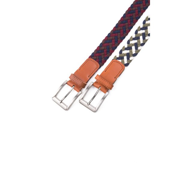 Unisex Casual Golf Multicolor Cotton Woven Pure Genuine Leather Belt Men - Image 4