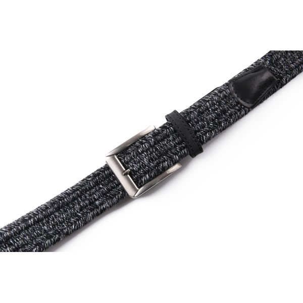 Casual Golf Multicolor Cotton Woven Elastic Stretch Leather Belt Men - Image 3