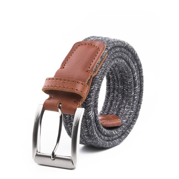 Casual Golf Multicolor Cotton Woven Elastic Stretch Leather Belt Men - Image 5