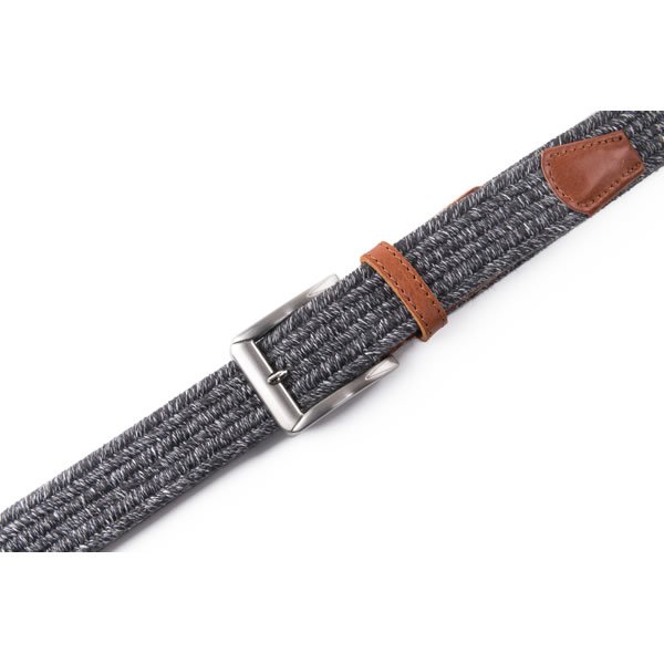 Casual Golf Multicolor Cotton Woven Elastic Stretch Leather Belt Men - Image 6