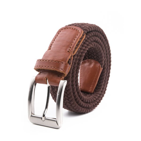 Cotton Braided Elastic Stretch Leather Belt LA1120 - Image 4