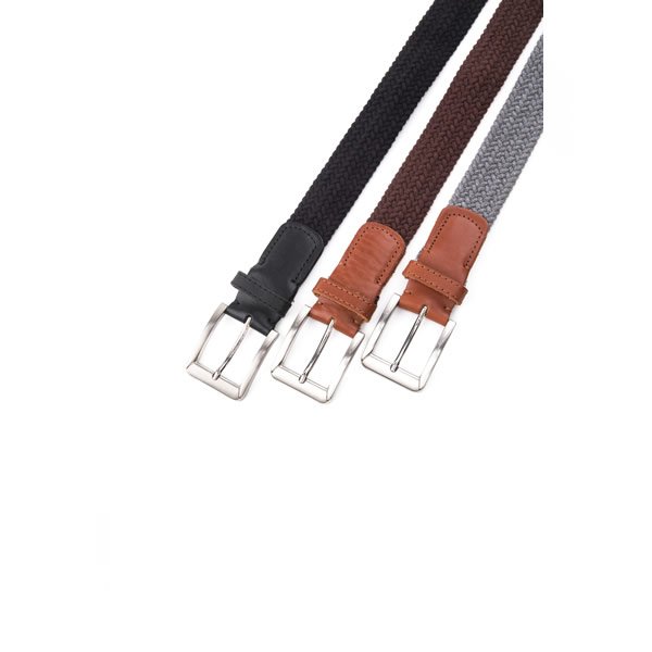 Cotton Braided Elastic Stretch Leather Belt LA1120 - Image 5