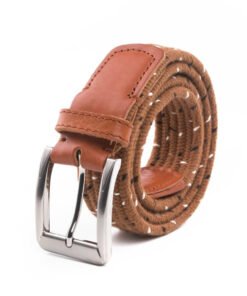 Unisex Casual Multicolor Cotton Braided Full Grian Leather Belt
