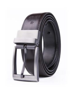 Black Brown Reversible Genuine Mens Leather Belt