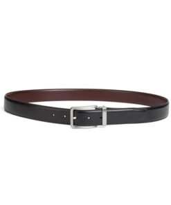 Alternative view of Silver Metal Reversible Belt Buckle PU Leather Belt for Men