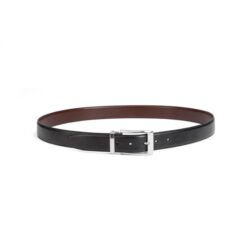 Alternative view of Silver Reversible Pin Belt Buckle PU Leather Belt Men
