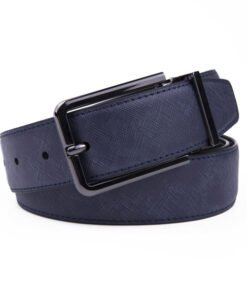 Dress Reversible Pin Belt Buckle Genuine Leather Belt for Men