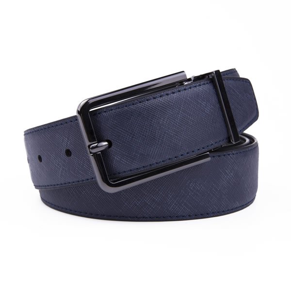 Dress Reversible Pin Belt Buckle Genuine Leather Belt for Men