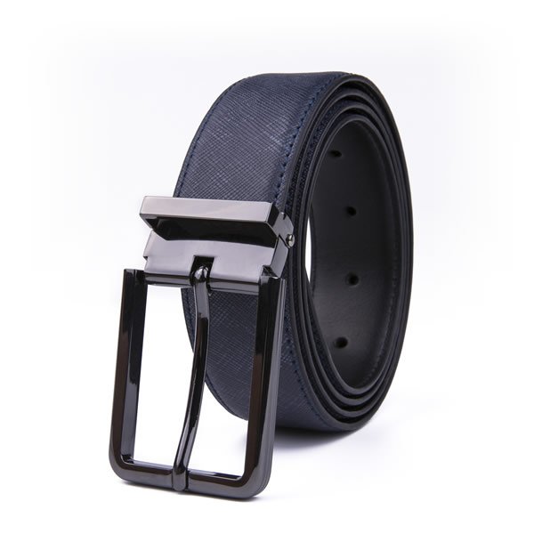 Dress Reversible Pin Belt Buckle Genuine Leather Belt for Men - Image 4