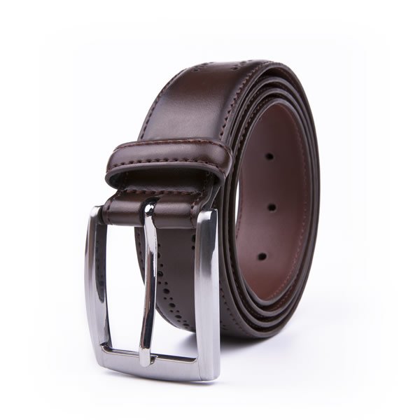 Black Dress Genuine Mens Leather Belt - Image 3