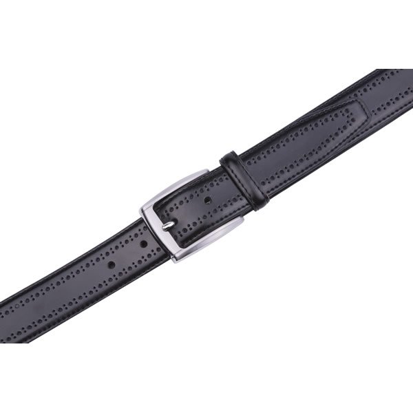 Black Dress Genuine Mens Leather Belt - Image 5
